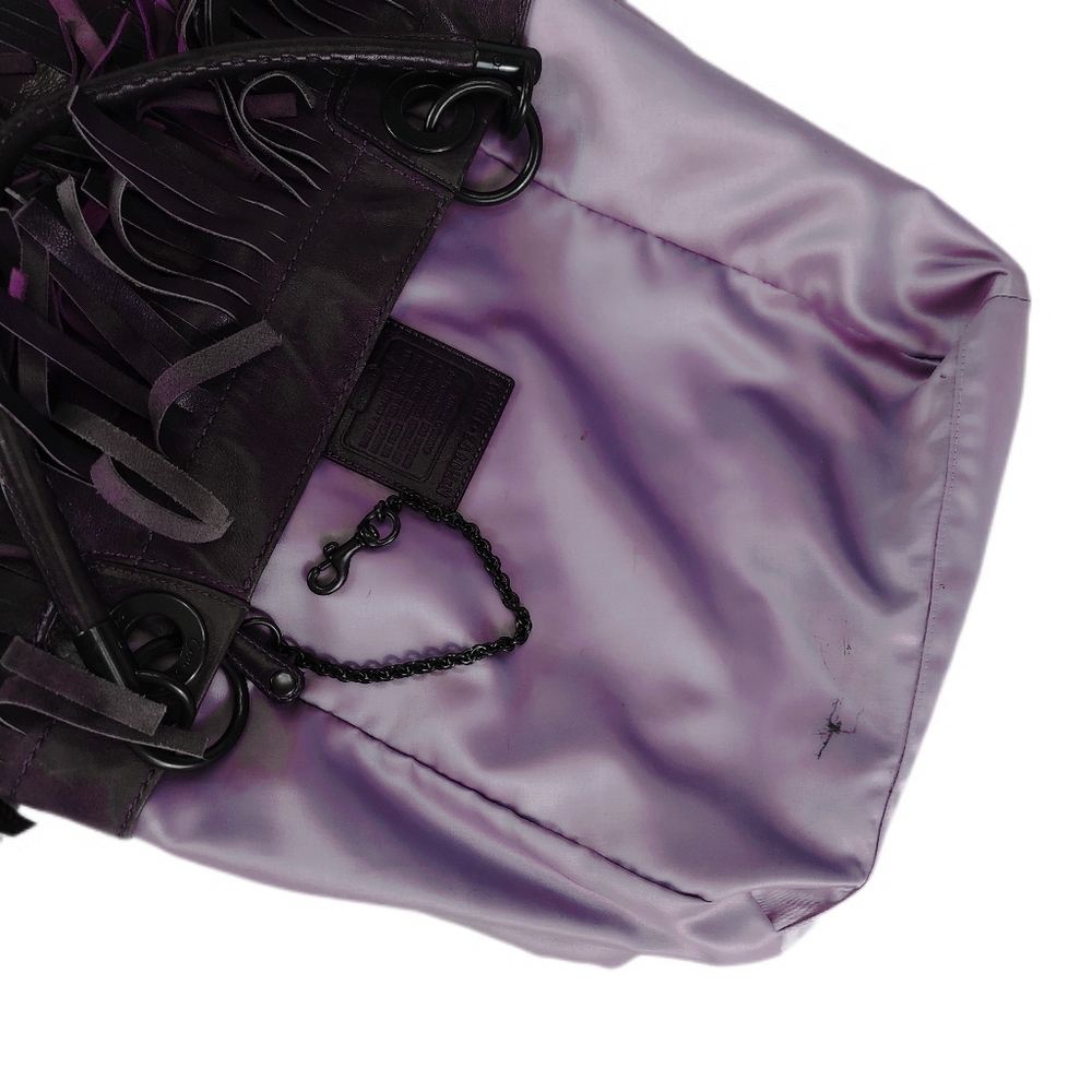 R-A-R-E! COACH LTD ED/XLG/HTF FRINGED LEATHER TOTE. - Picture 11 of 12